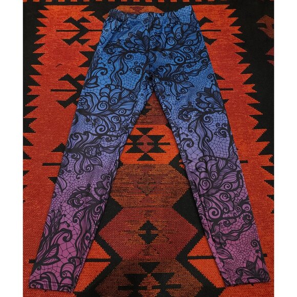 NEW Colorful Gradient Women's Leggings Swirly Design. Polyester/Spandex. Small - Picture 1 of 7